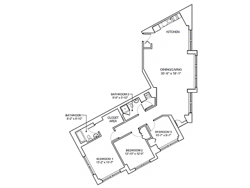 Floor plan Three Bedroom