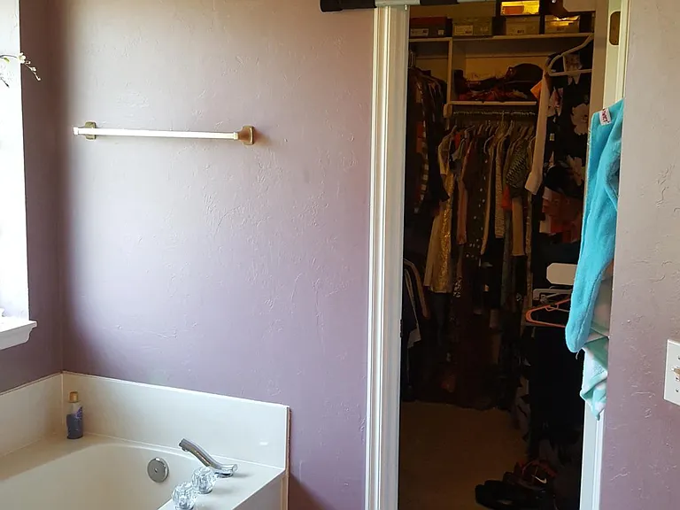 Master bath and walk in closet