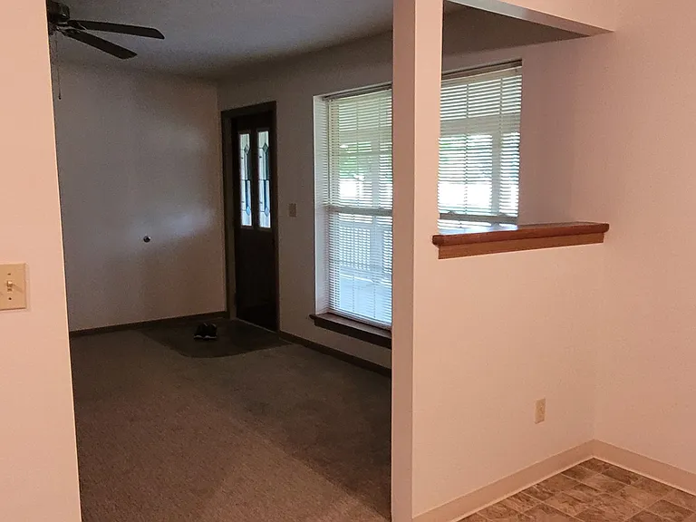 Looking out to living room from kitchen.