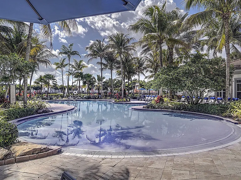 Resort-Style Pool with Beach Entry
