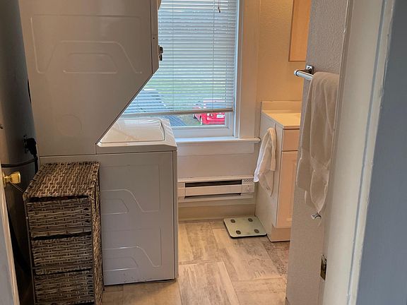 Remodeled bathroom with washer/dryer