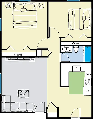 Floor plan Two Bedroom