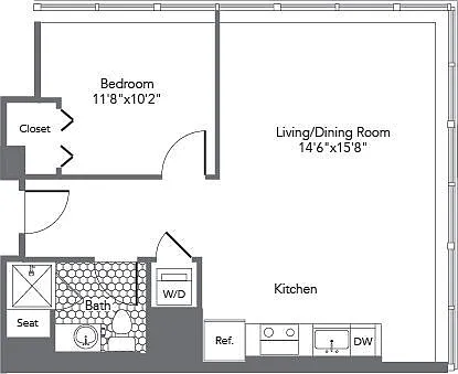 1V floor plan The Hecht Warehouse