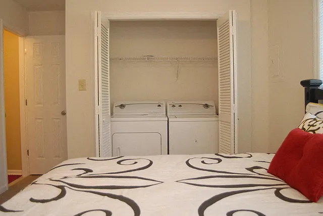 Washer and dryer included in each apartment.