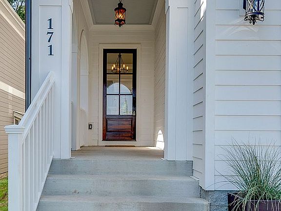 Stylish, arched entry.