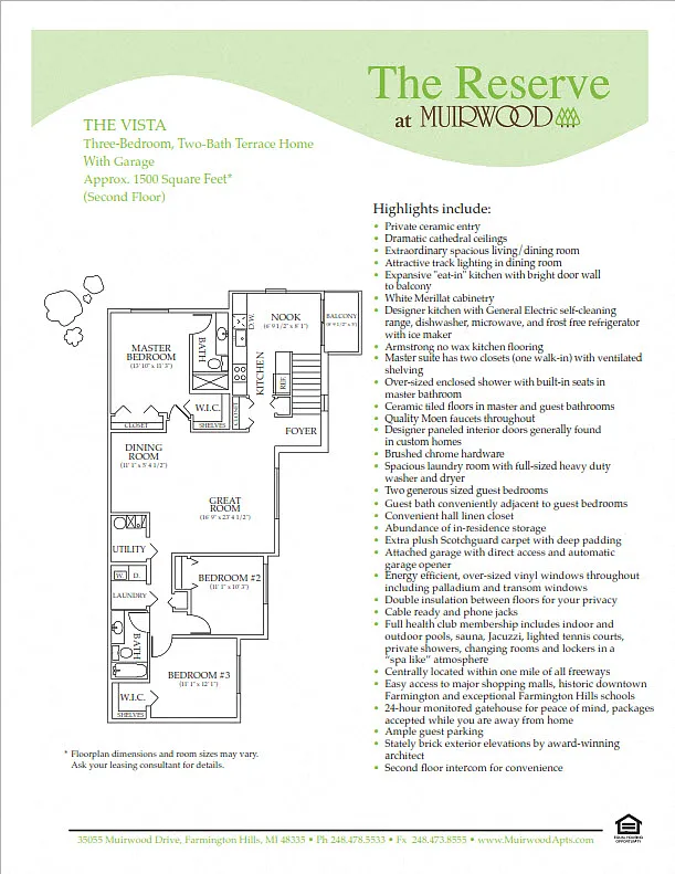 Floor plan The Vista - includes a 1 car attached garage