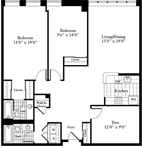 Floor plan 2 Bedrooms KK