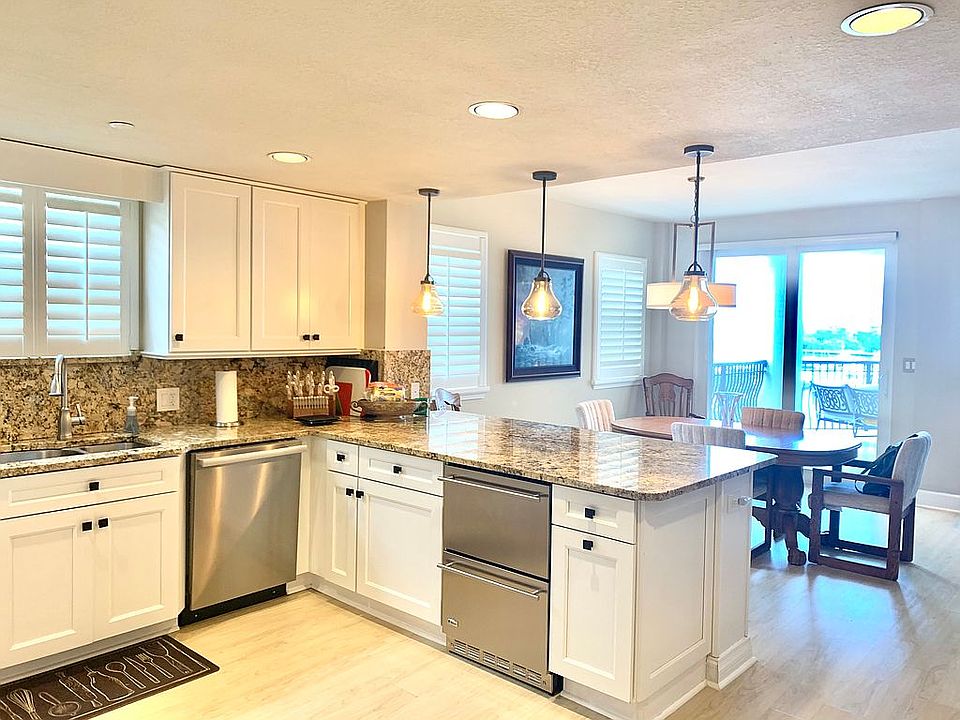 Kitchen with view of marina