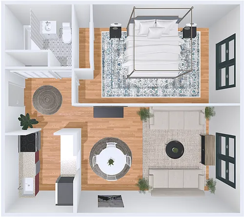 Floor plan 1bd/1b 3