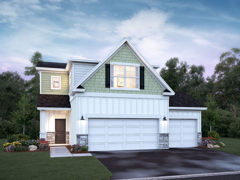 Everett Elevation D, 3-Car, Optional Stone