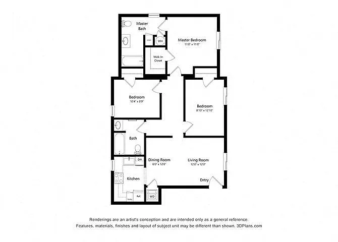 Floor plan Three Bedroom