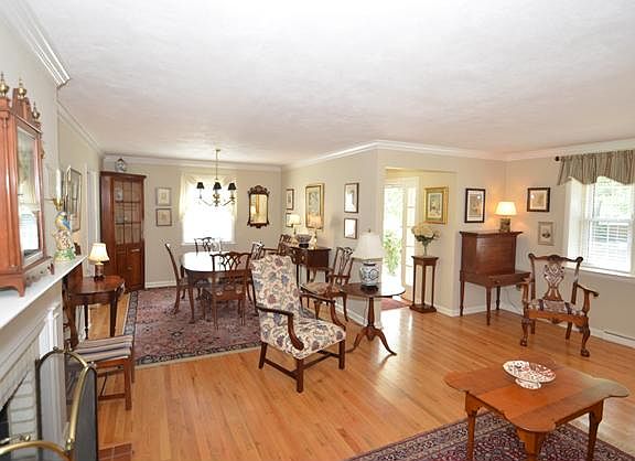 Living room with gleaming hardwood floors