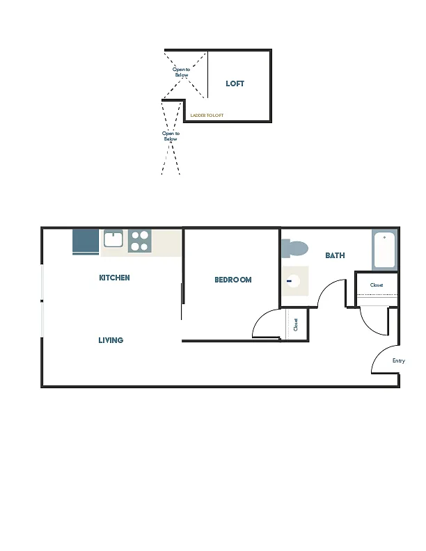 Floor plan 1x1 - B2 + Loft