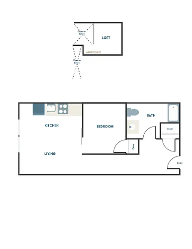 Floor plan 1x1 - B2 + Loft