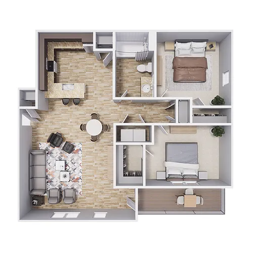 Floor plan 2x1 - 906 sqft - B2