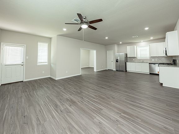 Family Room to Dining Area, Kitchen, and Flex Room
