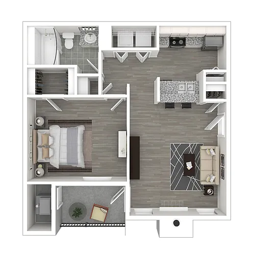 Floor plan 1x1-Maple