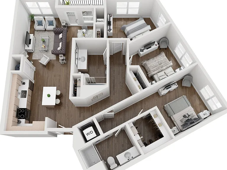 C1 floor plan Aria on the Row