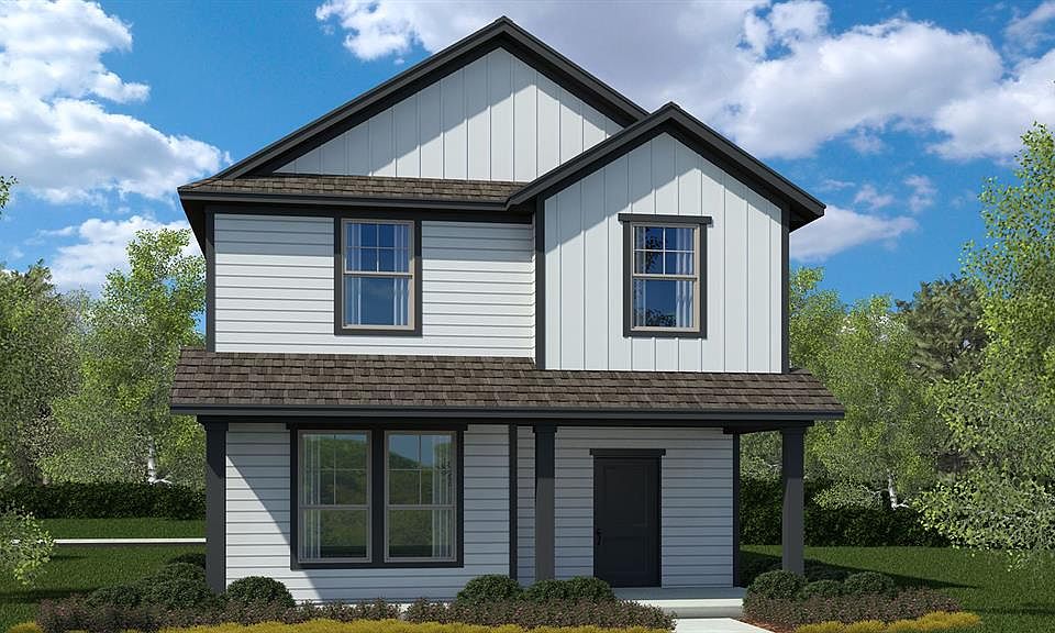 Front Elevation - D.R. Horton''s Cashew floorplan, elevation B - All Home and community information, including pricing, included features, terms, availability and amenities, are subject to change at any time without notice or obligation. All Drawings, pictures, photographs, video, square footages, floor plans, elevations, features, colors and sizes are approximate for illustration purposes only and will vary from the homes as built.
