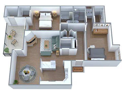 Floor plan 2 Bedroom 2 Bath
