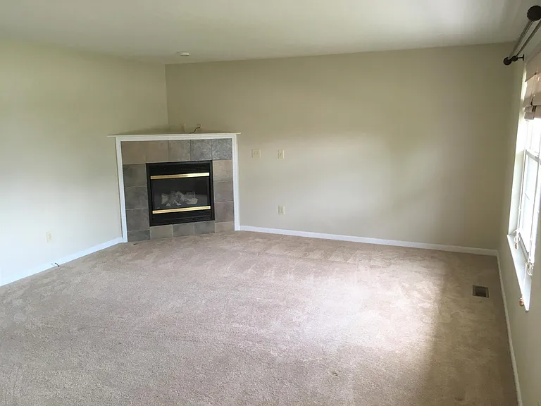 Living room showing gas fireplace