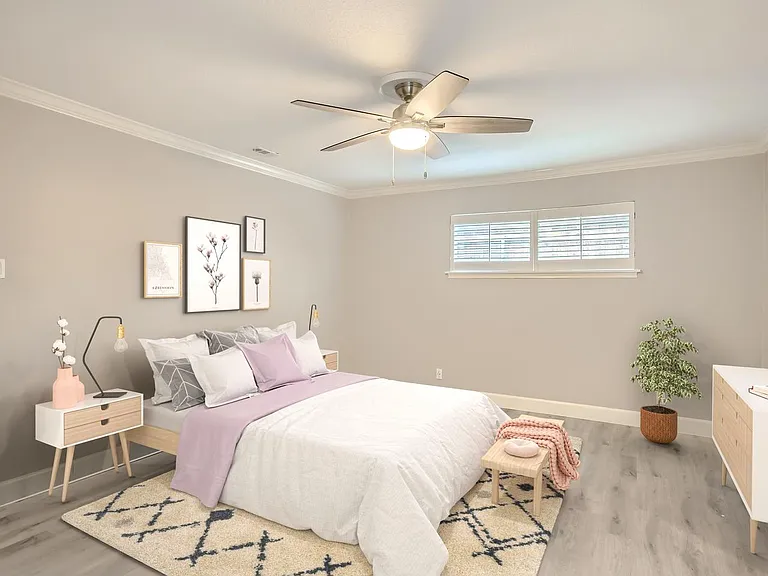 Bedroom 1. This image shows a virtually furnished space. Bedrooms come unfurnished.
