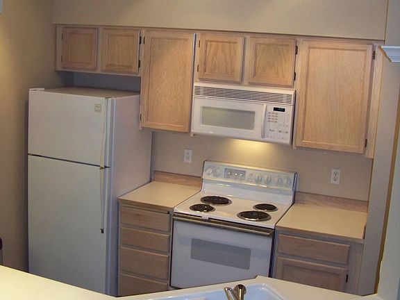Kitchen opens to dining and living room