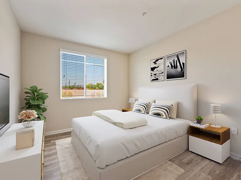Large windows provide abundant natural light