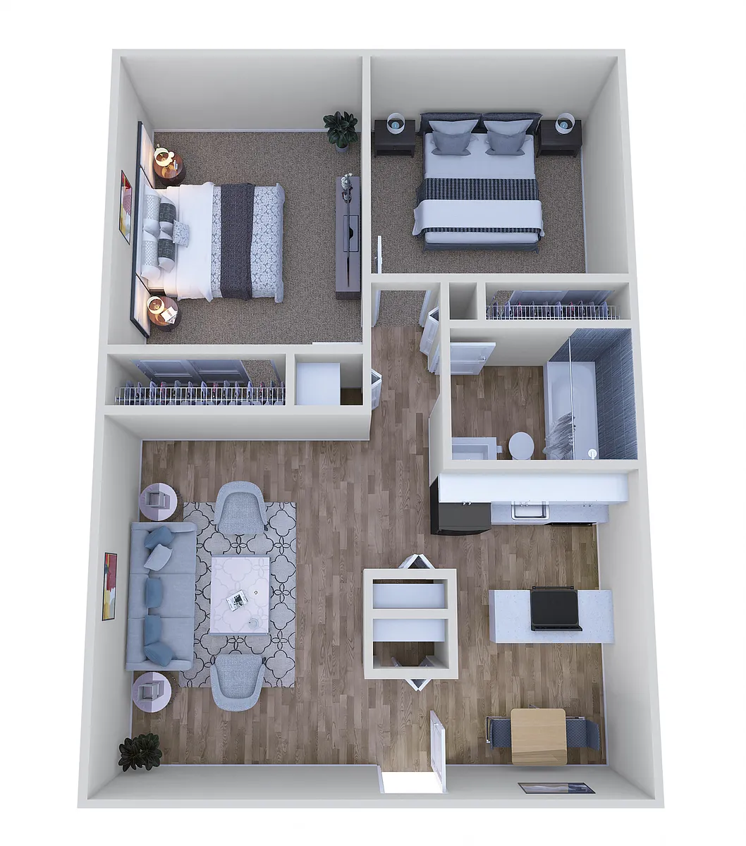 Floor plan 2 Bed 1 Bath - C