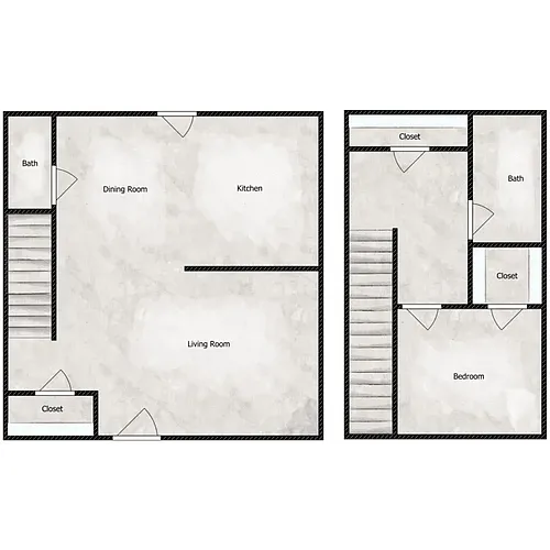 Floor plan Hilltopper - One Bedroom Townhome