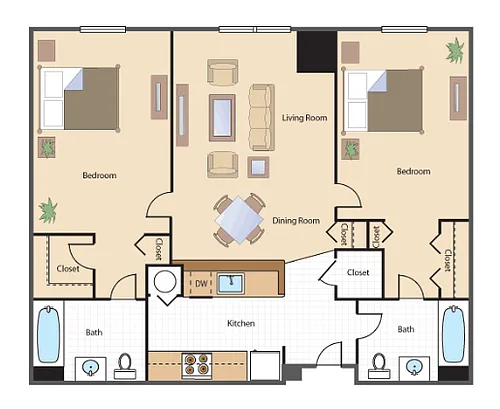 Floor plan Two Bedroom