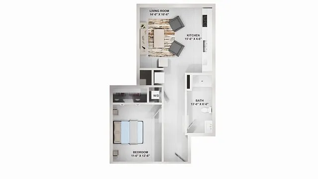 Floor plan 1 bedroom 1 bath