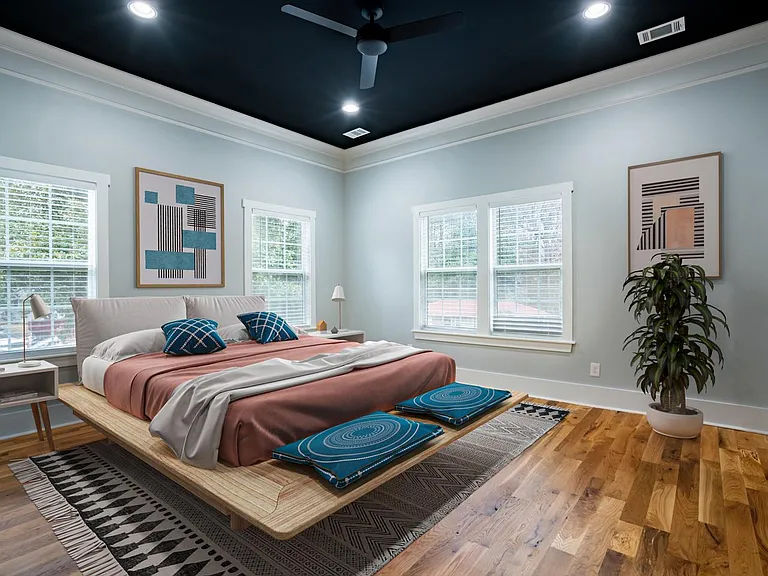 Bedroom 1. This image shows a virtually furnished space. Bedrooms come unfurnished.