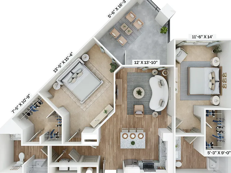 Explore this stylish layout designed for modern living with a scenic balcony. Explore this stylish layout designed for modern living with a scenic balcony.