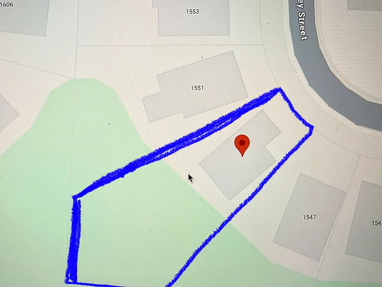 Unmatched lot size! Visual overview of the extensive property lines, showing the incredible scale of your private, fully fenced backyard oasis."