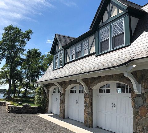 Garage front of Carriage house