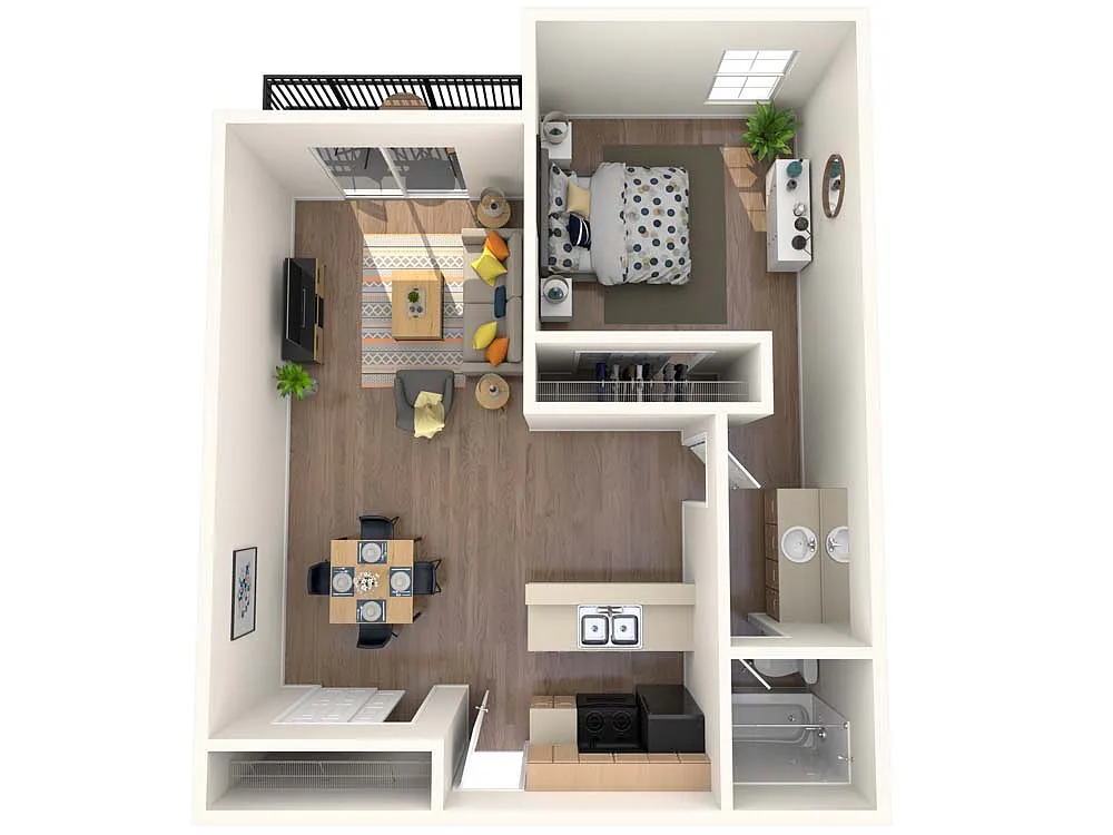 Floor plan One Bedroom Renovated