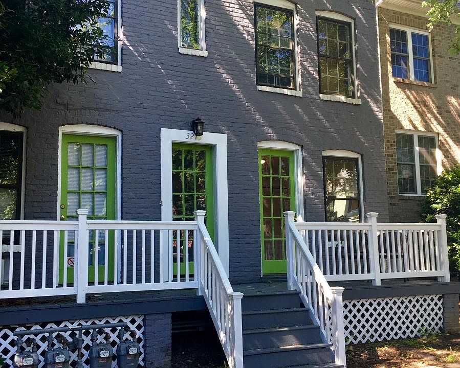 Exterior: Apartment B is on lower right