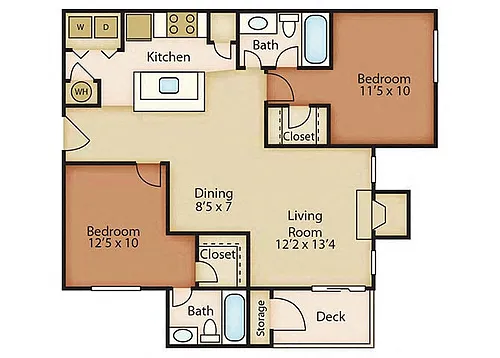 Floor plan Brittany Redwood - 2x2