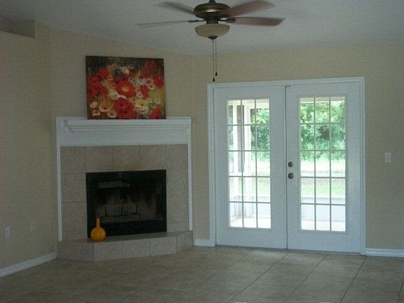 wood burning fireplace