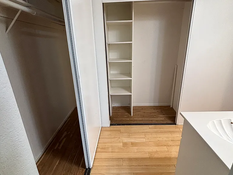Master bathroom with lots of closet space
