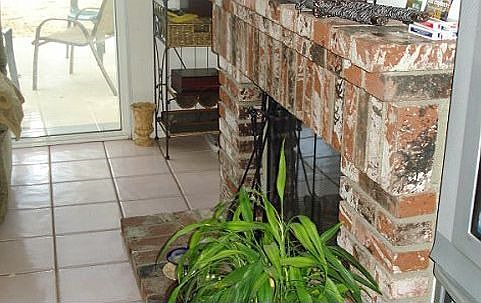2-sided brick fireplace