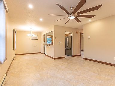 Living, dining, kitchen