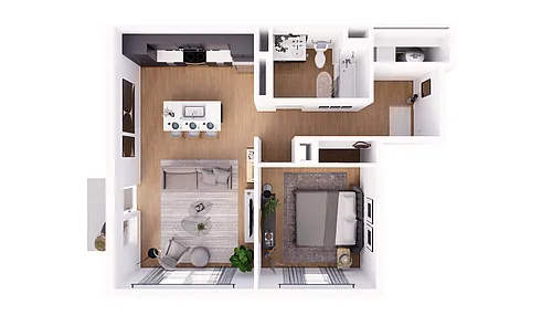 Floor plan 1 Bed 1 Bath