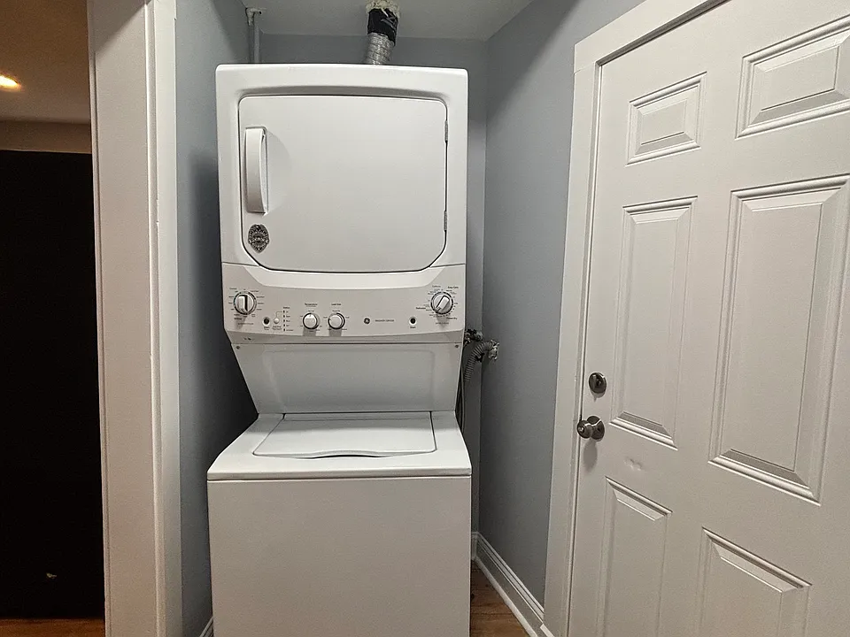 Washer and dryer with back entrance