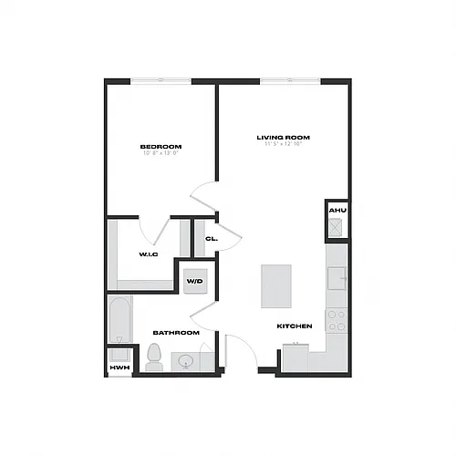 Floor plan 1 Bed/1 Bath-A4