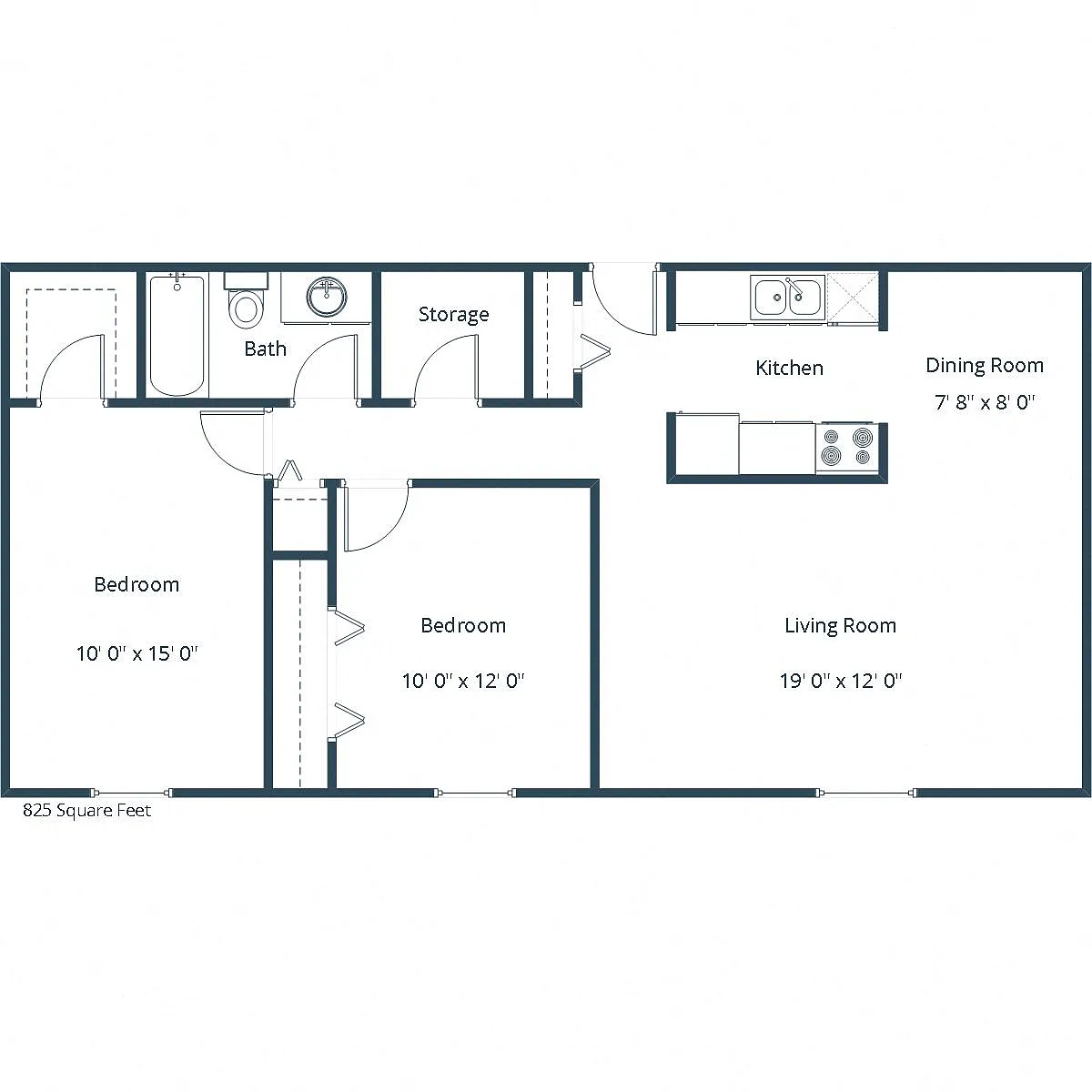 Floor plan Two Bedroom 21A