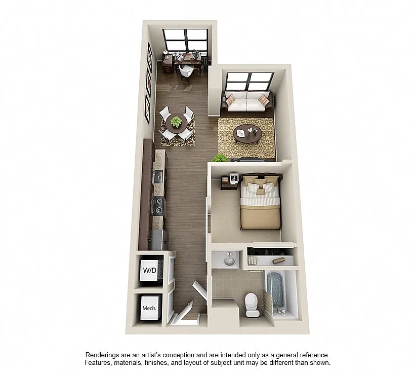 Floor plan Studio-Abbott