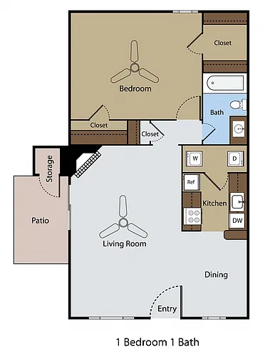 Floor plan 1 BR 1 BA
