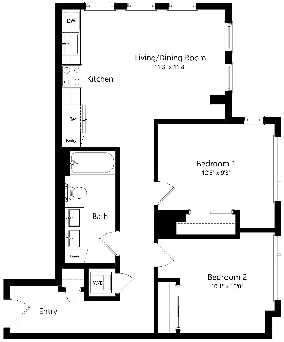 Floor plan Two Bedroom B3